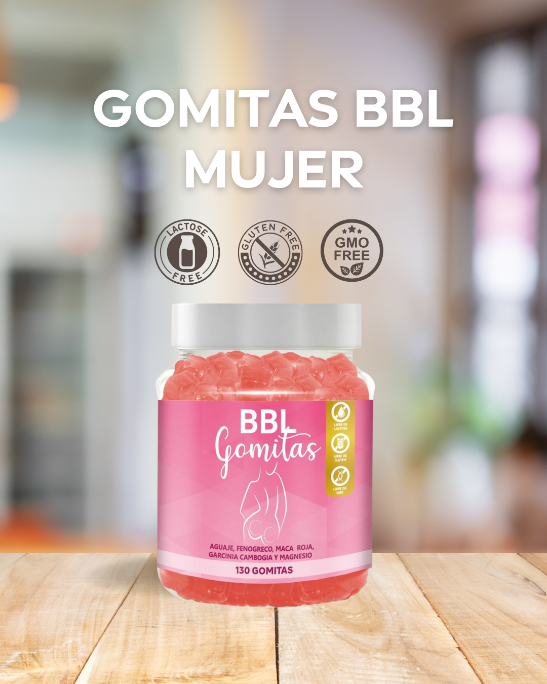 Gomitas BBL con Aguaje, Fenogreco, Maca Rosa y Magnesio – 130 gomitas