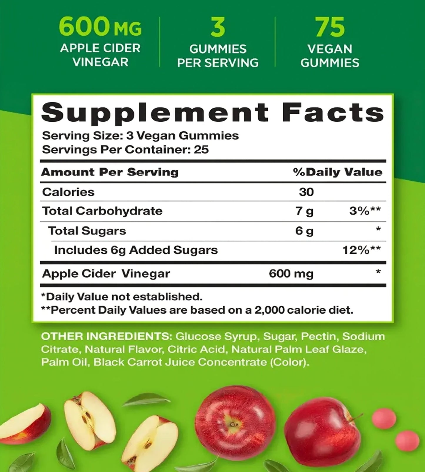 GOMITAS DE VINAGRE DE MANZANA 600 MG - NATURE´S TRUTH