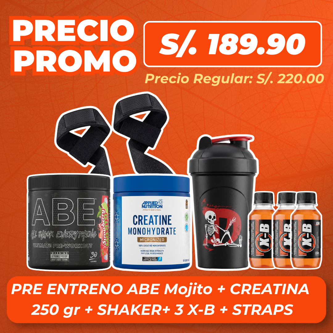 Pre entreno ABE + Creatina 250gr + Regalos