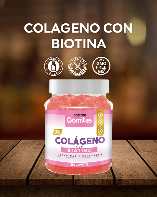 Gomitas de Colágeno con Biotina, Vitaminas y Minerales | 130 unidades