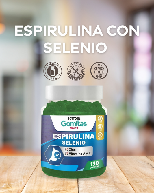 Gomitas de Espirulina l Selenio, Zinc, Vitamina A y E – 130 unidades
