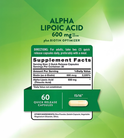 ÁCIDO ALPHA LIPOICO  600 MG