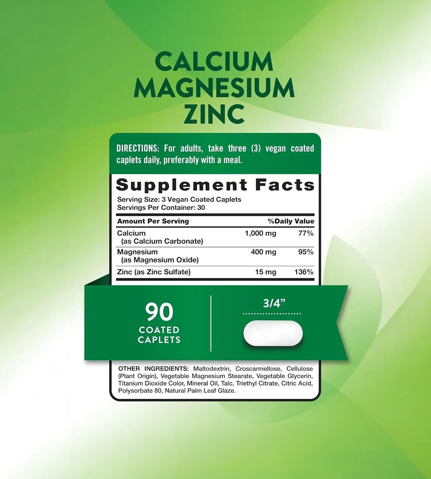 CALCIUM / MAGNESIUM / ZINC 90 tabletas