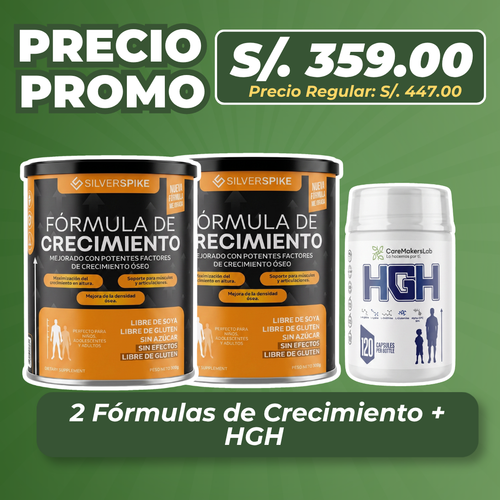 Pack Crecimiento Doble (2 Fórmula Silverspike + HGH)