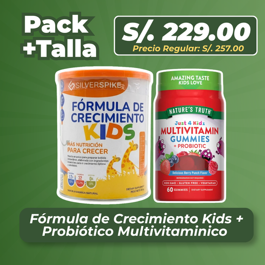 Pack Crecimiento Kids (Fórmula + Multivitamínico)