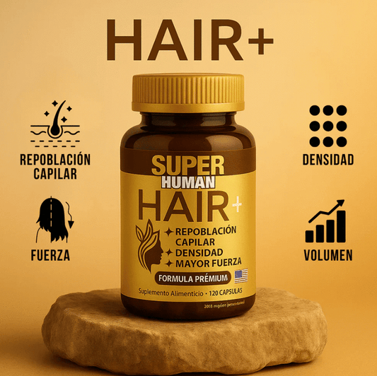 Hair+ | Crecimiento y Densidad con Biotina y Hierro Hemo (120 Cáps.)