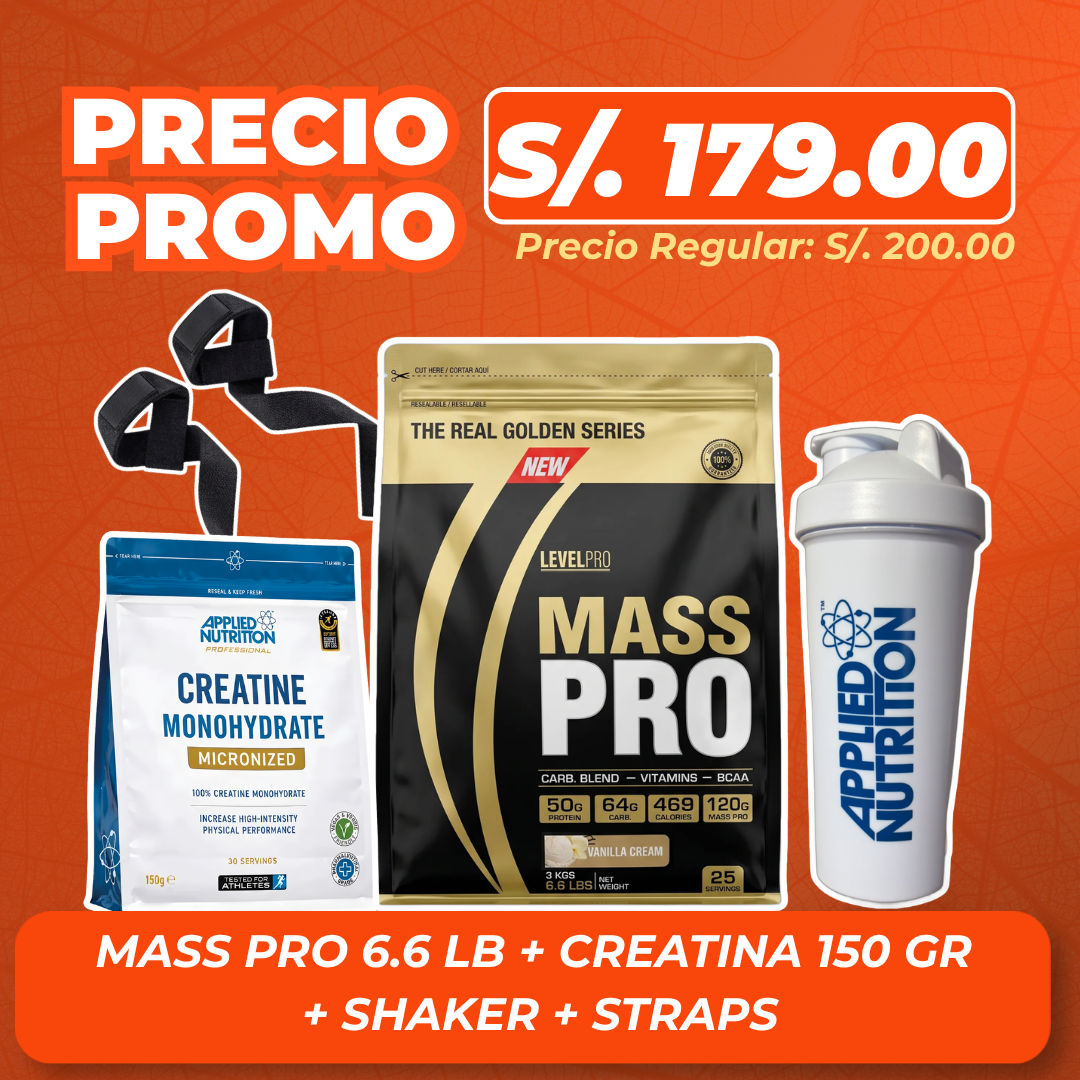 MASS PRO 6.6LBS + CREATINA 150GR + REGALOS