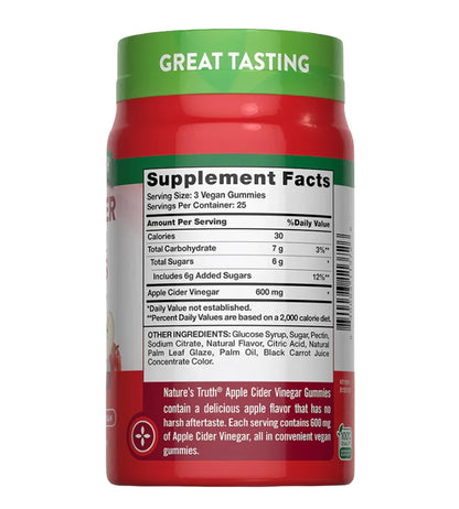 GOMITAS DE VINAGRE DE MANZANA  600 MG - NATURE´S TRUTH