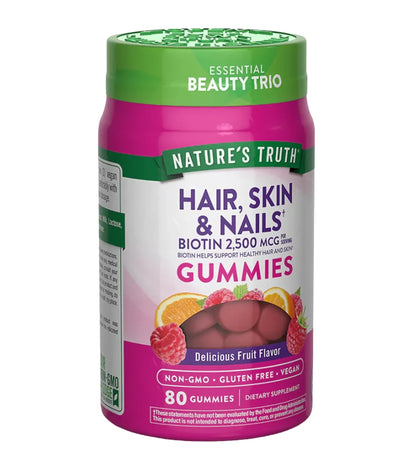 GOMITAS HAIR, SKIN & NAILS + BIOTIN. 80 gom