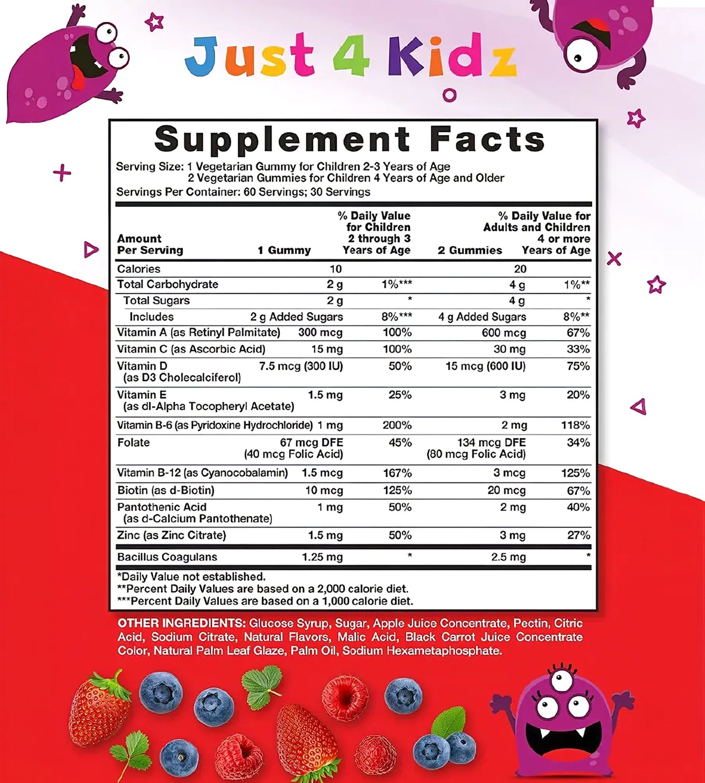 GOMITAS MULTIVITAMINICO + PROBIOTICOS PARA NIÑOS
