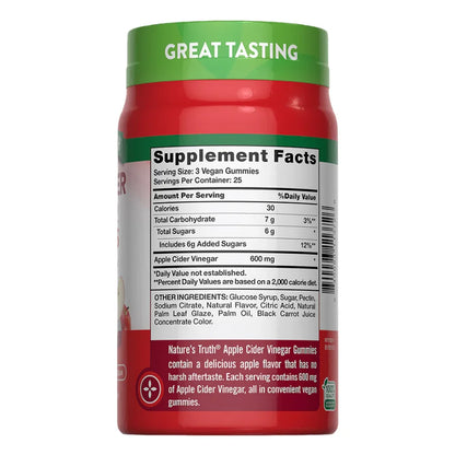 GOMITAS DE VINAGRE DE MANZANA  600 MG - NATURE´S TRUTH