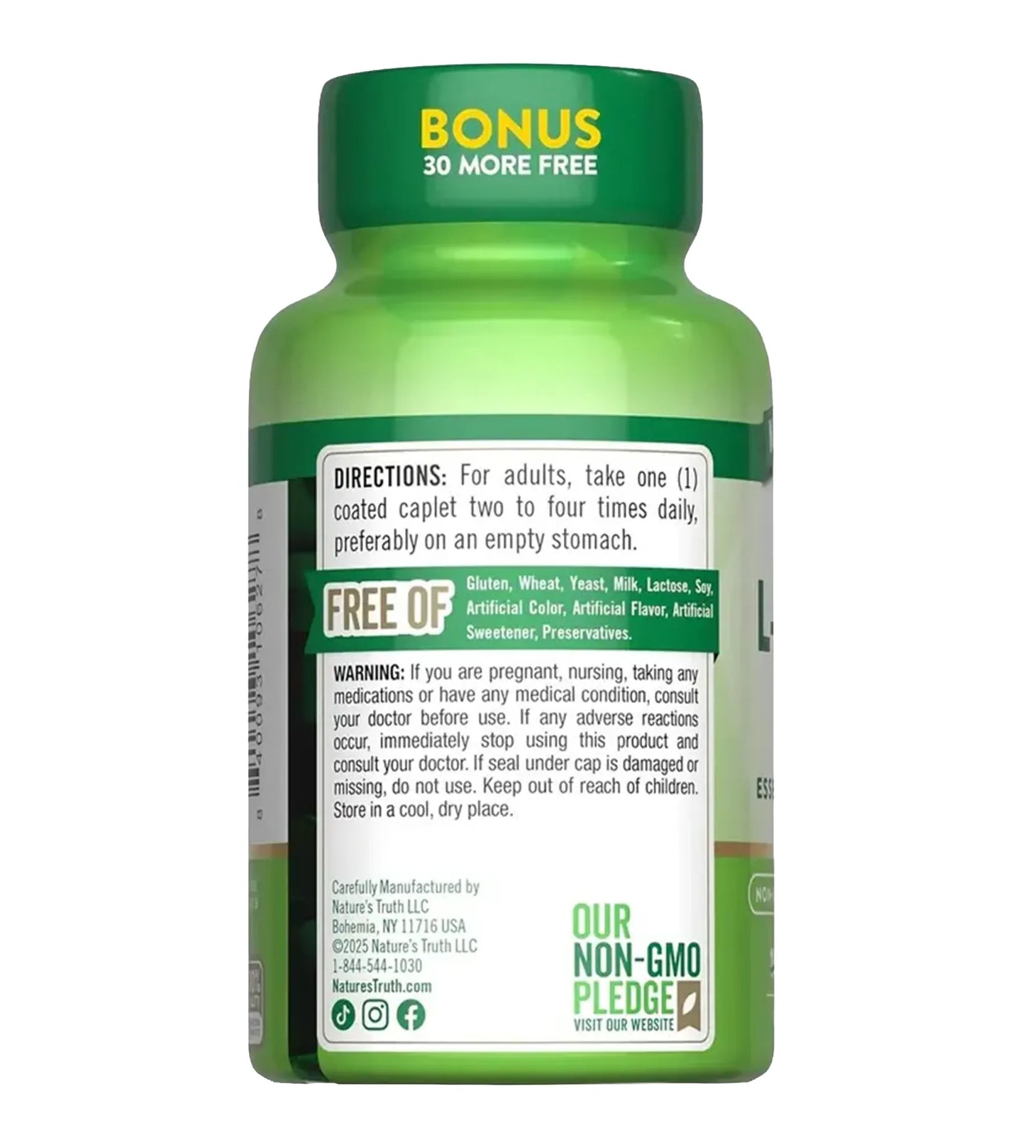 L-LYSINE - NATURE´S TRUTH. 130 cápsulas