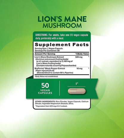 LION'S MANE MUSHROOM 2,100 MG