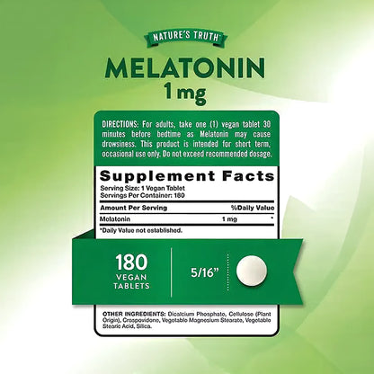 MELATONINA 1 MG. 180 tabletas