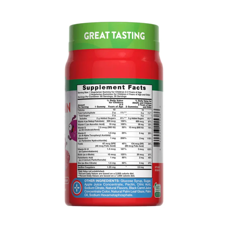 GOMITAS MULTIVITAMINICO + PROBIOTICOS PARA NIÑOS