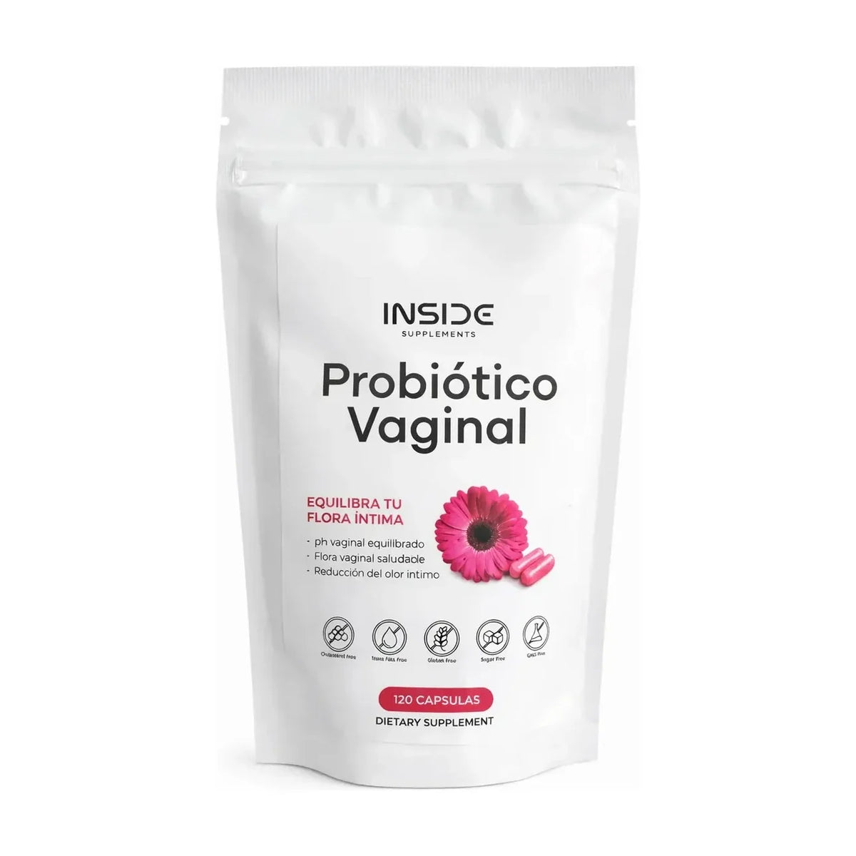 Probiótico Vaginal INSIDE, bolsa de 120 cápsulas