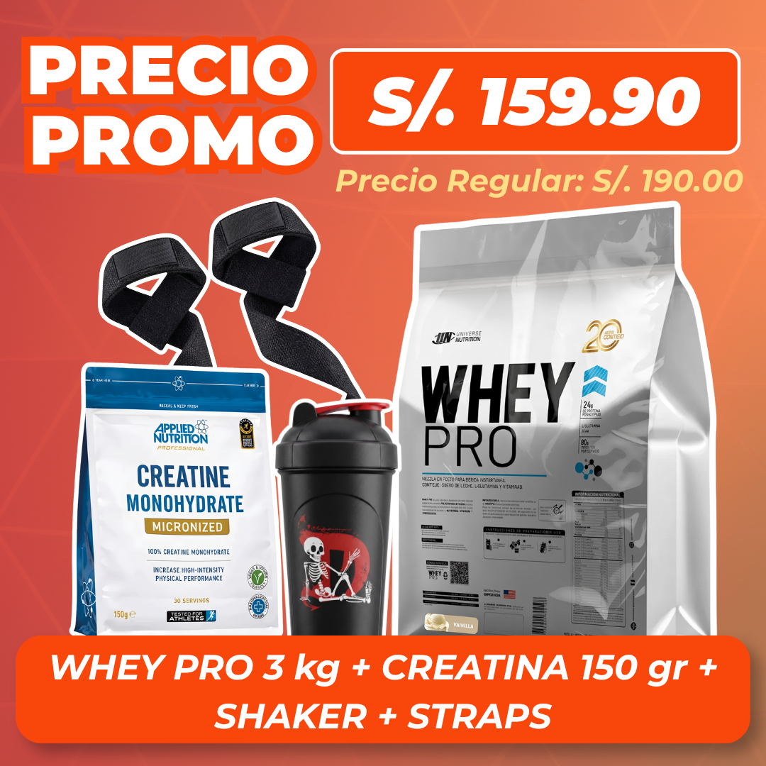 Whey Pro 3 kg + Creatina Applied 150gr + Regalos