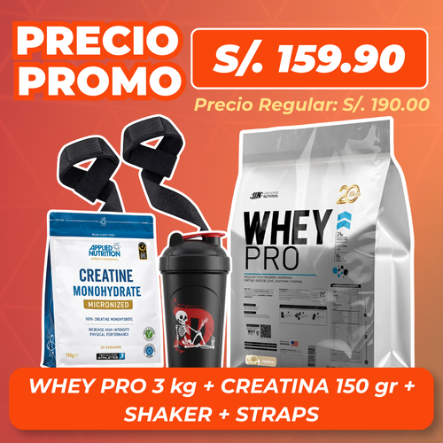 Whey Pro 3 kg + Creatina Applied 150gr + Regalos
