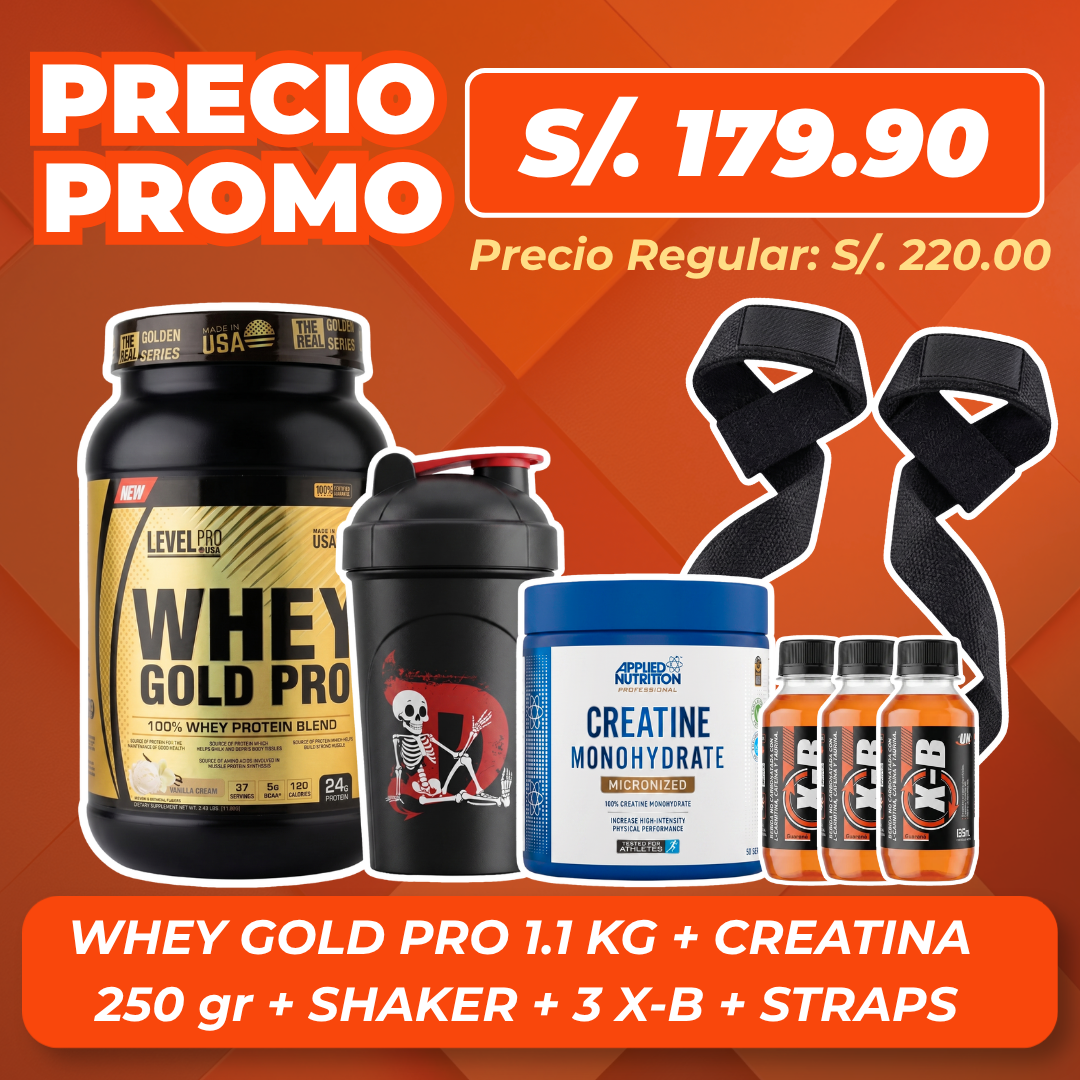 Whey gold pro 1.1kg + Creatina Applied 250gr + Regalos