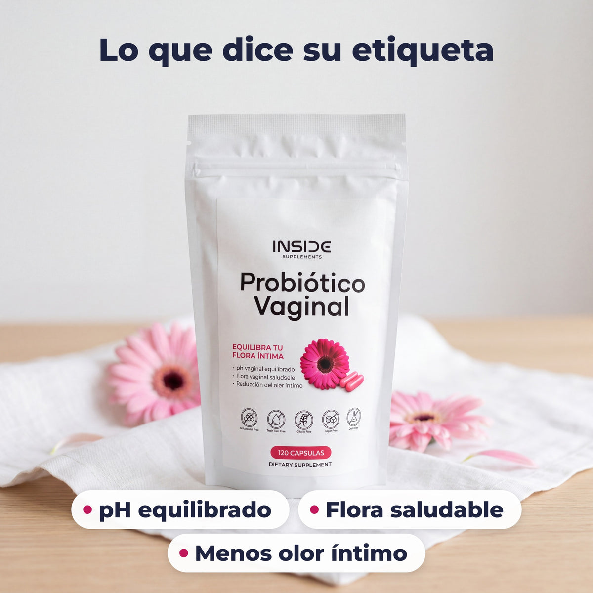 Lo que dice la etiqueta: pH equilibrado, flora saludable, menos olor íntimo